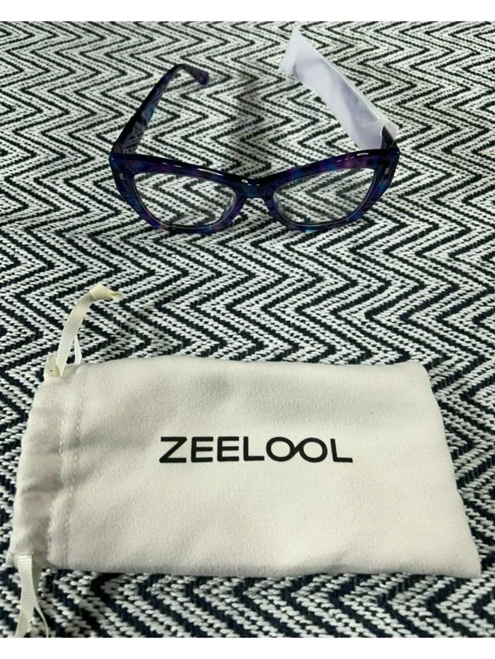 Zeelool Womens Cat-Eye Purple Tortoise Eyeglass Frames 54mm Acetate Stylish - Picture 2 of 4